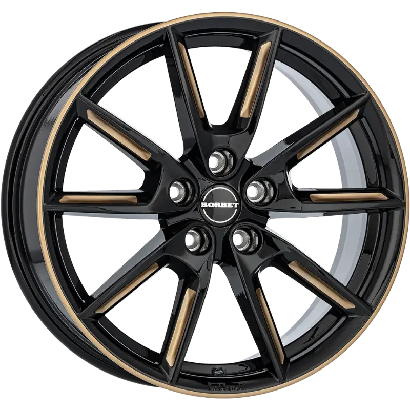 Borbet LX18 black gold spoke rim 8,00x18 5x112,00 ET48,00