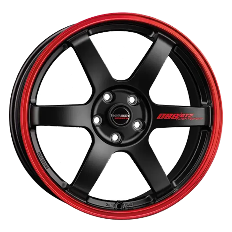 Borbet DB8GT2 black matt rim red 8,50x18 5x114,30 ET40,00