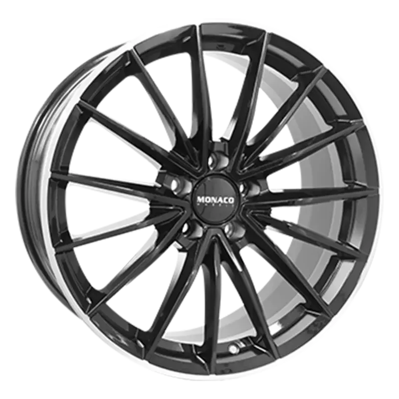 MONACO WHEELS Grand Prix 14 Black Polished Lip 7,50x18 5x112,00 ET45,00